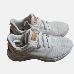 Avia Womens Deluxe Athletic Sneaker Lace Up White‎ Zebra Pattern 8 Memory Foam